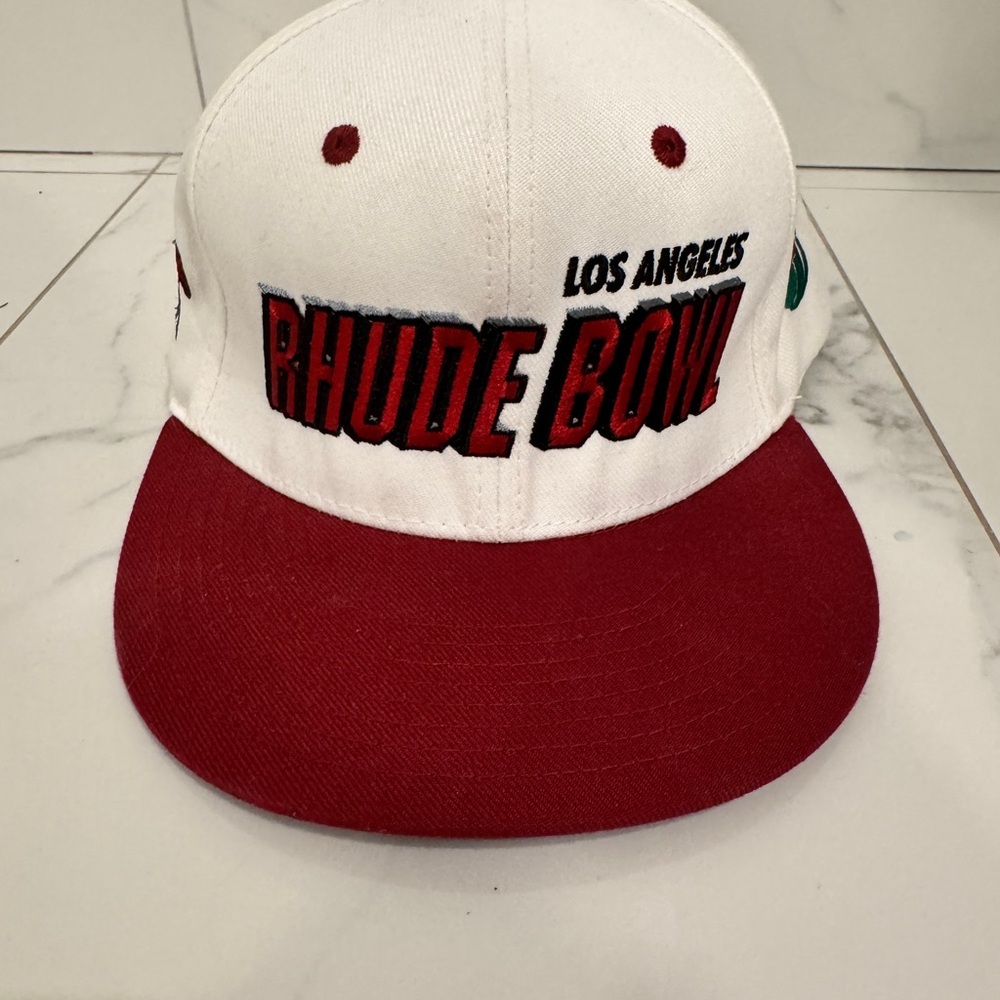 Rhude Bowl Los Angeles Cap - Red and White